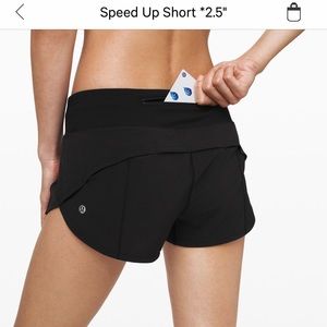 Lululemon Black Speed Shorts size 6.